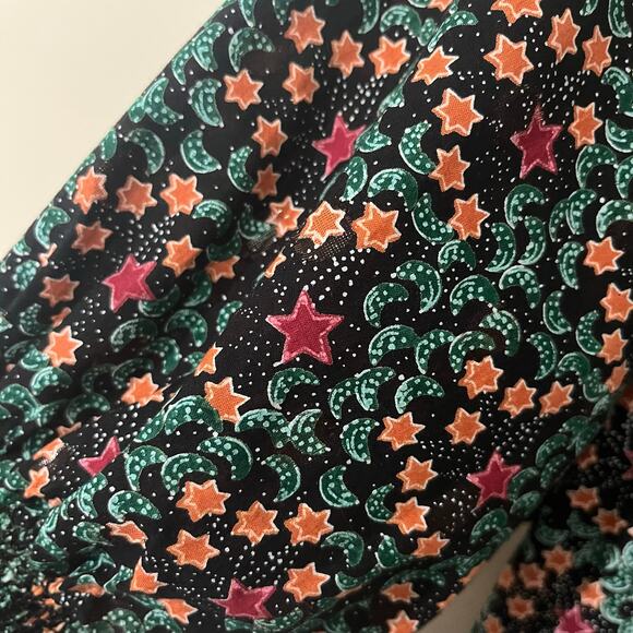 Roller Rabbit Midi Dress XS Drop Waist Smocked Twee Milkmaid Stars Moon Cottage - Picture 3 of 8